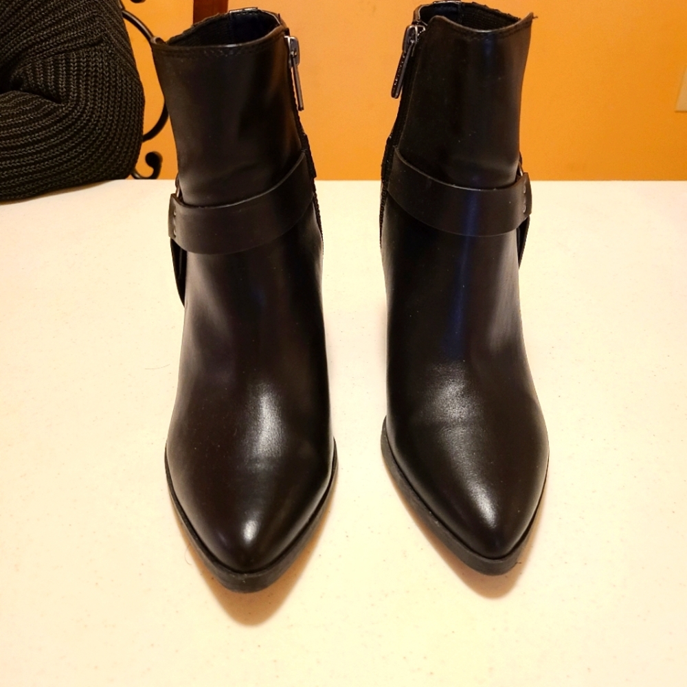 Indigo Rd Iradrina Olive Harness Biker Moto pointy toe Black Booties Boots-9